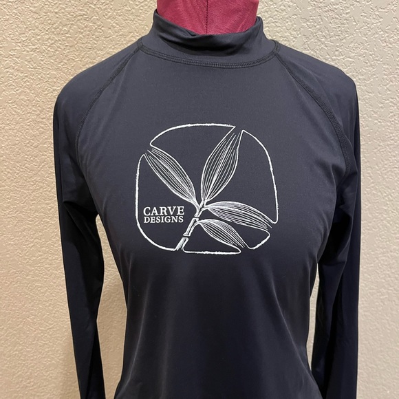 Carve Designs Mock Neck Rash Guard Swim Shirt - Picture 3 of 6